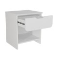 Mida Megapap melamine nightstand in white color 45x40x52cm.