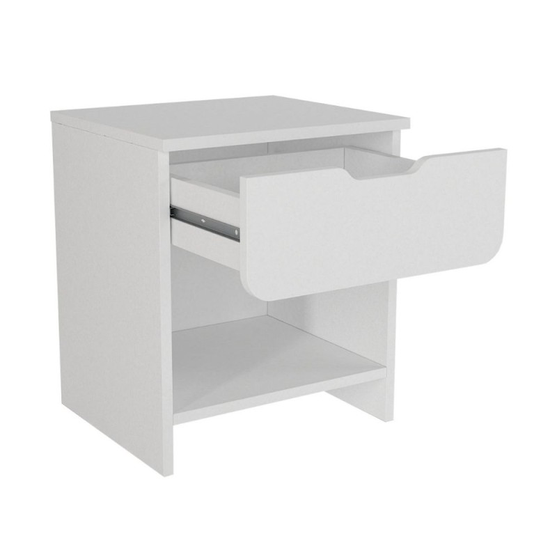 Mida Megapap melamine nightstand in white color 45x40x52cm.