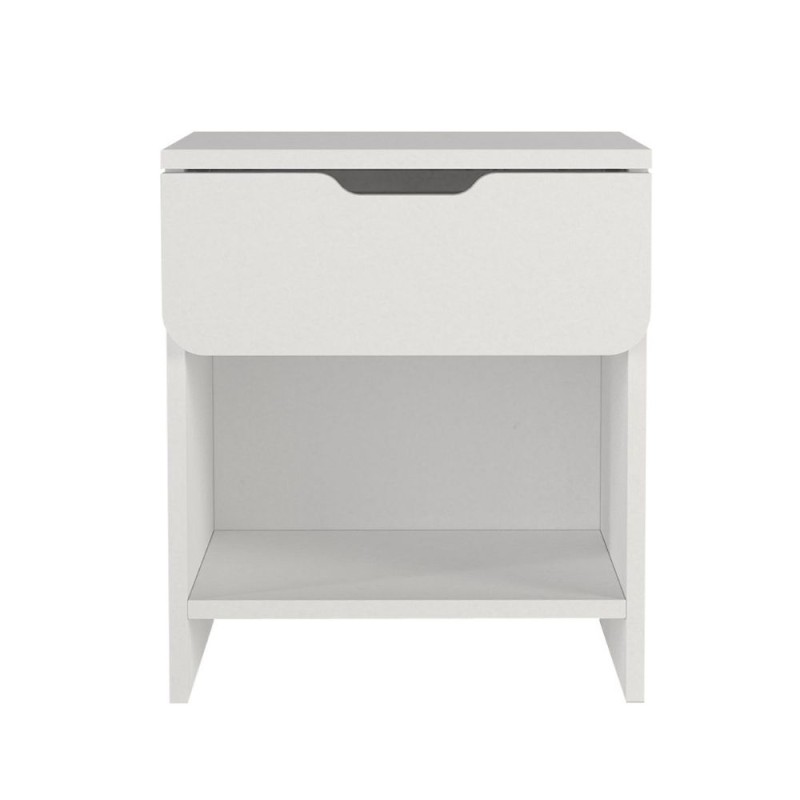 Mida Megapap melamine nightstand in white color 45x40x52cm.