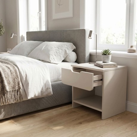 Mida Megapap melamine nightstand in sandstone color 45x40x52cm.