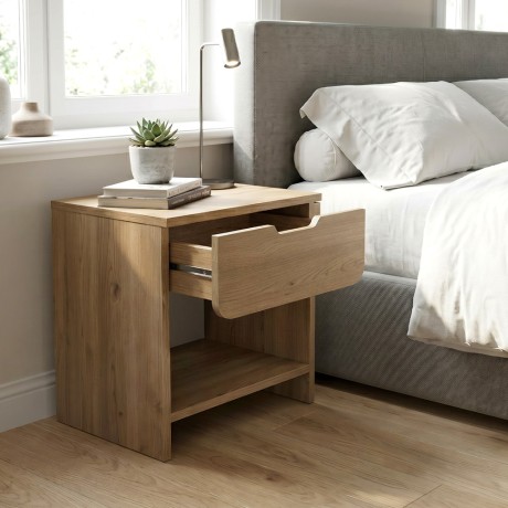 Mida Megapap melamine nightstand in sepet oak color 45x40x52cm.