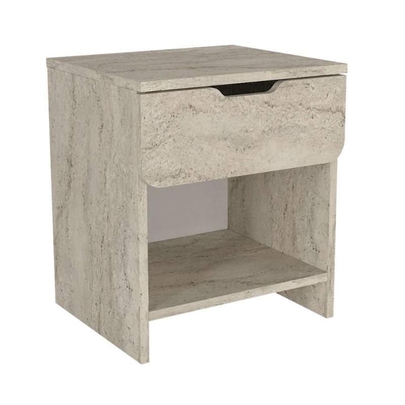 Mida Megapap melamine nightstand in travertine color 45x40x52cm.