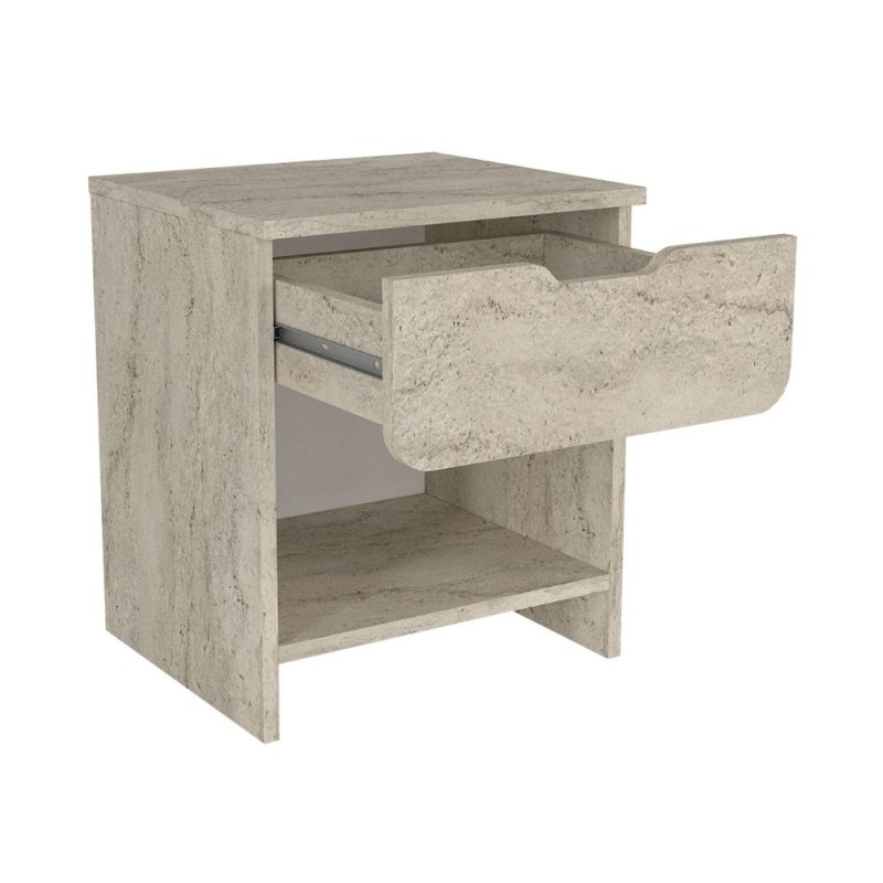 Mida Megapap melamine nightstand in travertine color 45x40x52cm.