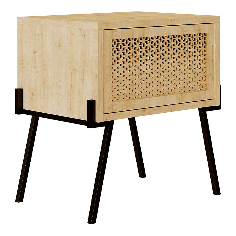 Naive Megapap melamine night-stand in oak color 48x34x51cm.