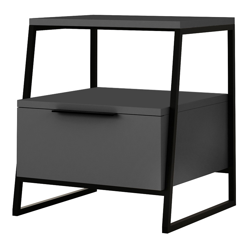 Pal Megapap melamine night-stand in anthracite color 45x40x50cm.