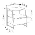 Pal Megapap melamine night-stand in anthracite color 45x40x50cm.