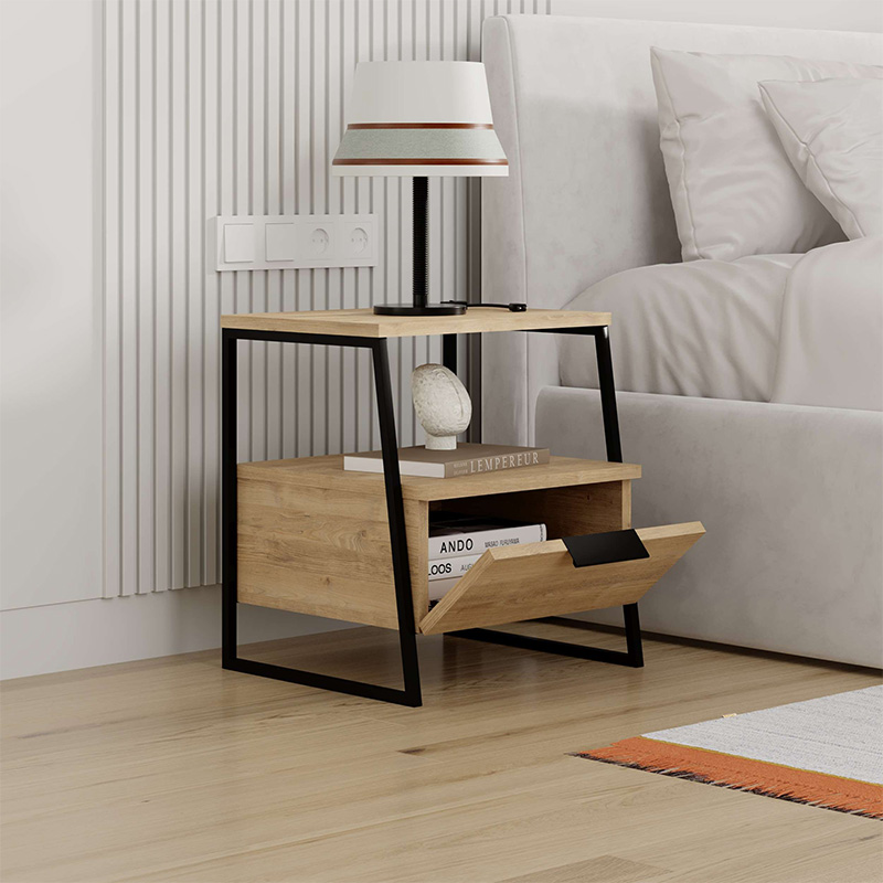 Pal Megapap melamine night-stand in oak color 45x40x50cm.