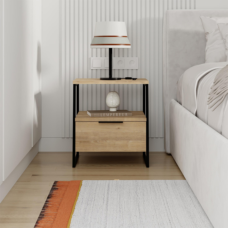 Pal Megapap melamine night-stand in oak color 45x40x50cm.
