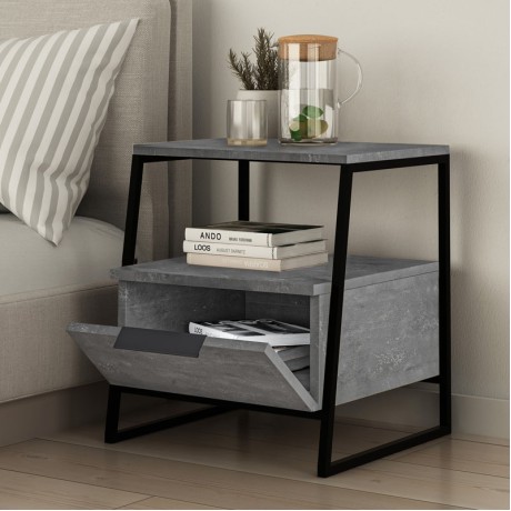 Pal Megapap melamine night-stand in retro grey color 45x40x50cm.