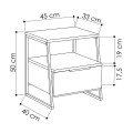 Pal Megapap melamine night-stand in retro grey color 45x40x50cm.