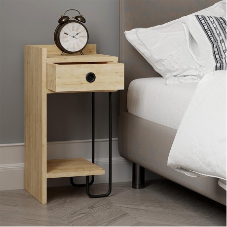 Sirius Megapap melamine night-stand left in oak color 32x30x61cm.