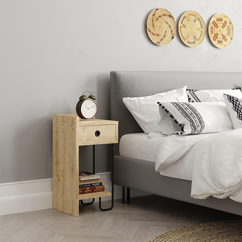 Sirius Megapap melamine night-stand left in oak color 32x30x61cm.