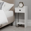 Sirius Megapap melamine night-stand right in white color 32x30x61cm.