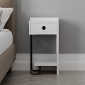 Sirius Megapap melamine night-stand right in white color 32x30x61cm.