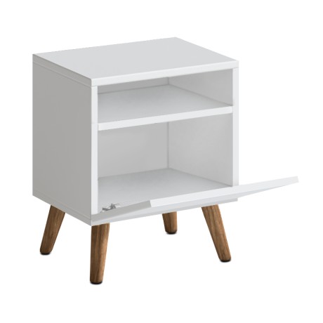 Sole Megapap melamine bedside table in white color 30x40x47,6cm.