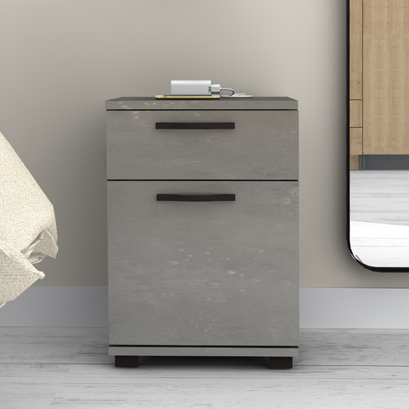 Veto Megapap melamine night stand in concrete grey color 40x39x57cm.