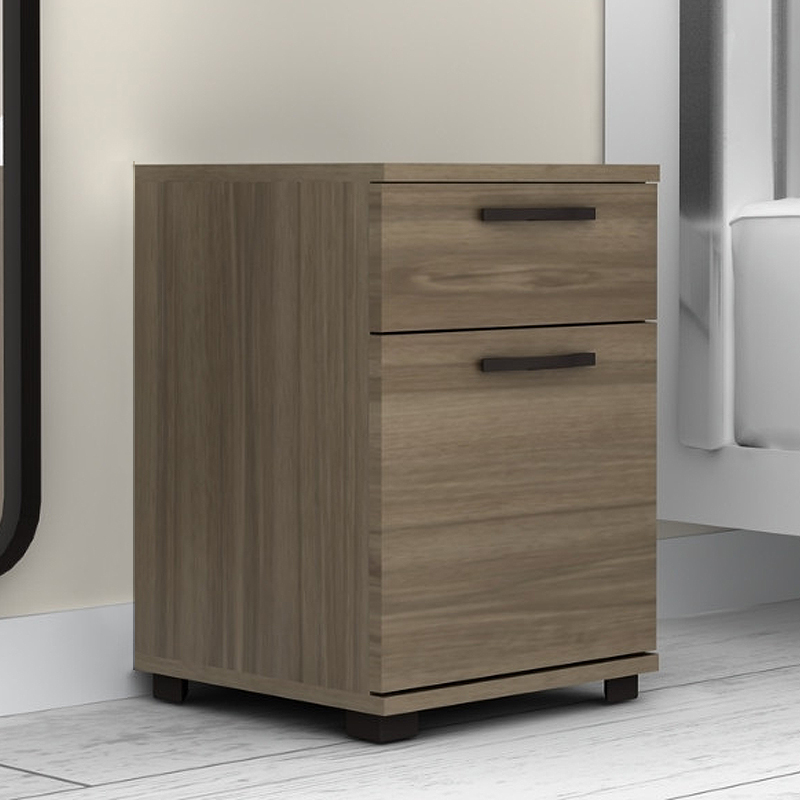 Veto Megapap melamine night stand in walnut color 40x39x57cm.