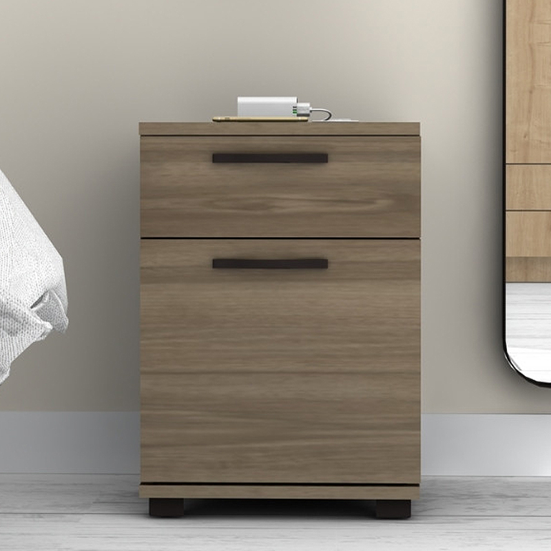 Veto Megapap melamine night stand in walnut color 40x39x57cm.