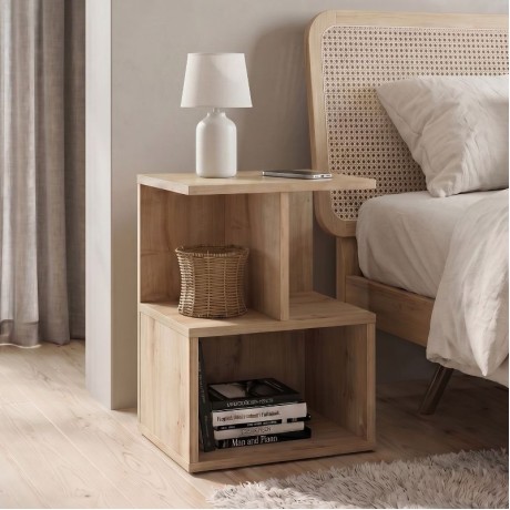 Κομοδίνο - Τραπεζάκι βοηθητικό Entiero Megapap χρώμα sapphire oak 39,8x35x54,6εκ.