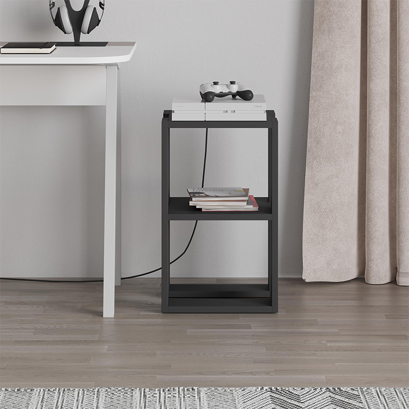 Lonie Megapap melamine nightstand - side table in anthracite color 34x30x55cm.