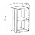 Lonie Megapap melamine nightstand - side table in anthracite color 34x30x55cm.