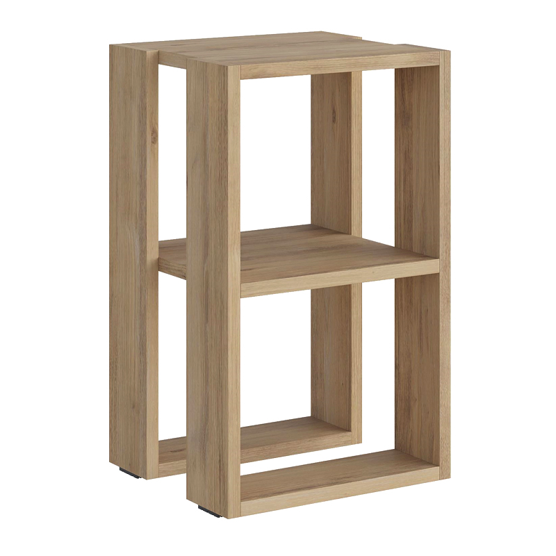 Lonie Megapap melamine nightstand - side table in natural beech color 34x30x55cm.
