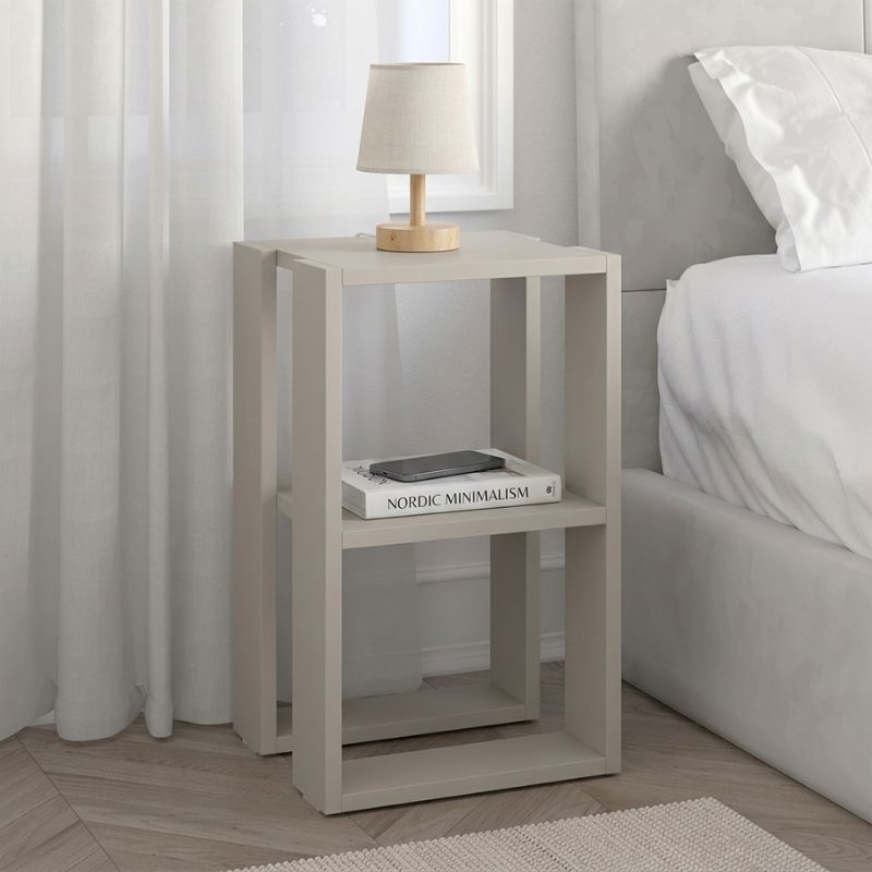 Lonie Megapap melamine nightstand - side table in sandstone color 34x30x55cm.