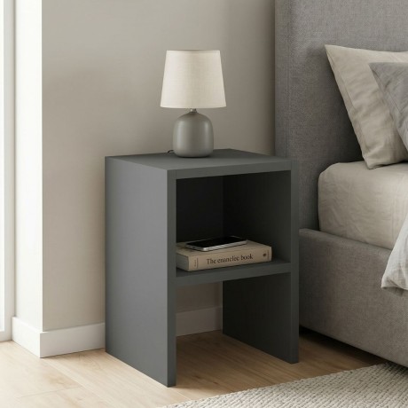Smile Megapap melamine nightstand - side table in anthracite color 30x30x40cm.