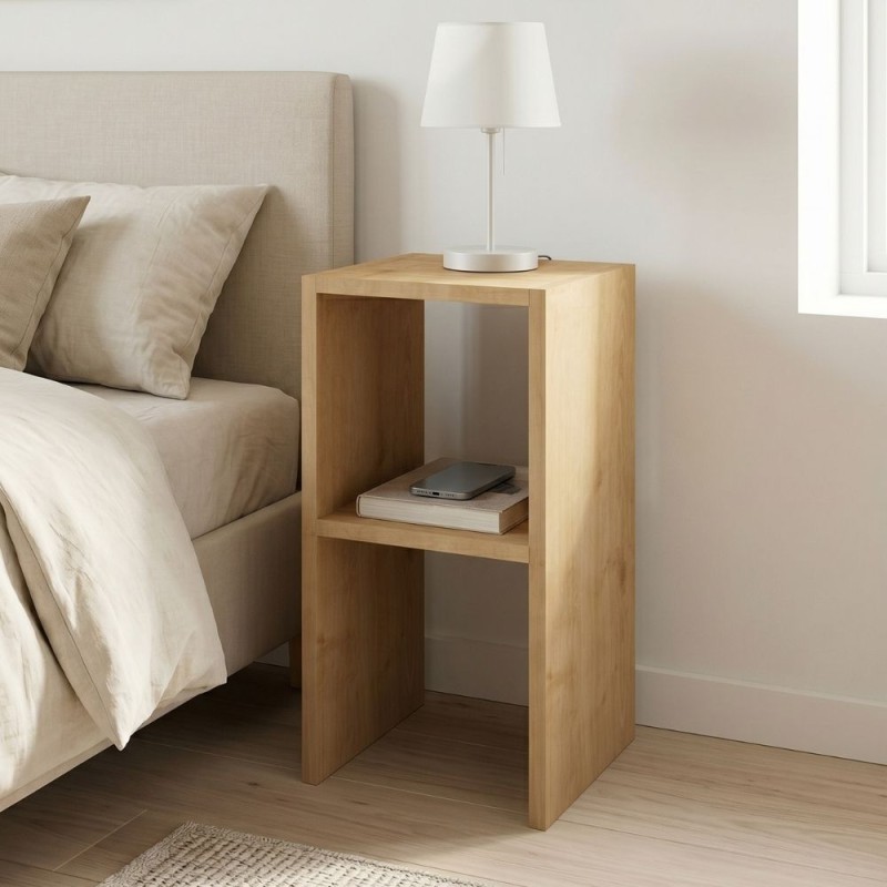 Smile Megapap melamine nightstand - side table in oak color 30x30x60cm.