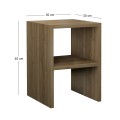 Smile Megapap melamine nightstand - side table in walnut color 30x30x40cm.