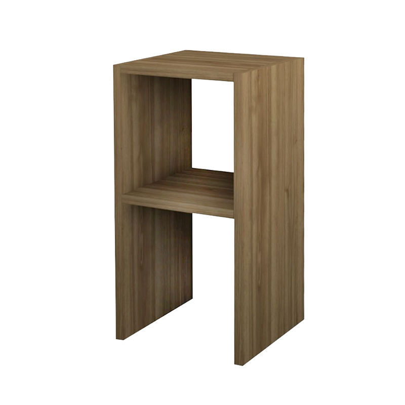 Smile Megapap melamine nightstand - side table in walnut color 30x30x60cm.