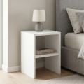Smile Megapap melamine nightstand - side table in white color 30x30x40cm.
