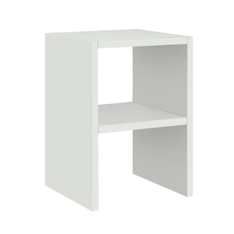 Smile Megapap melamine nightstand - side table in white color 30x30x40cm.