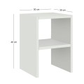 Smile Megapap melamine nightstand - side table in white color 30x30x40cm.