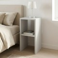 Smile Megapap melamine nightstand - side table in white color 30x30x60cm.