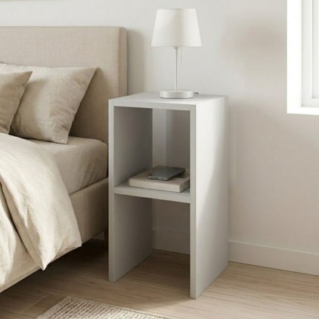 Smile Megapap melamine nightstand - side table in white color 30x30x60cm.