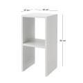 Smile Megapap melamine nightstand - side table in white color 30x30x60cm.