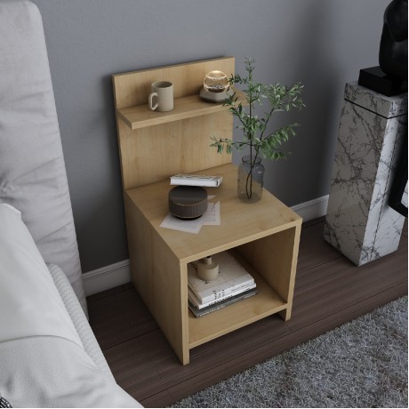 Ulman Megapap melamine nightstand in sapphire oak color 35x37x72cm.
