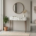 Alis Megapap melamine sideboard in white marble effect color 110x29x88cm.
