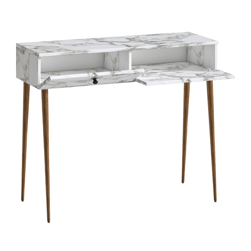 Alis Megapap melamine sideboard in white marble effect color 110x29x88cm.
