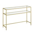 Elio Megapap metal - tempered glass console in gold color 90x30x80cm.