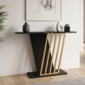 Gravity Megapap melamine console in black marble effect - gold color 90x29,6x76,8cm.