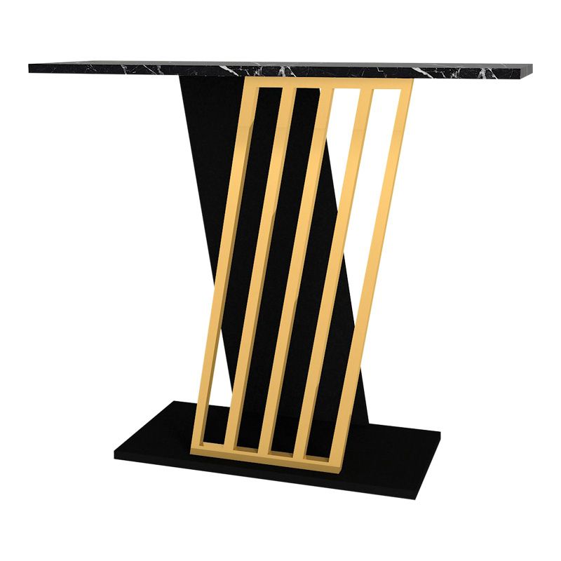 Gravity Megapap melamine console in black marble effect - gold color 90x29,6x76,8cm.