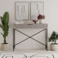 Giovanni Megapap metal-melamine console in light mocha color 110x35,6x90cm.