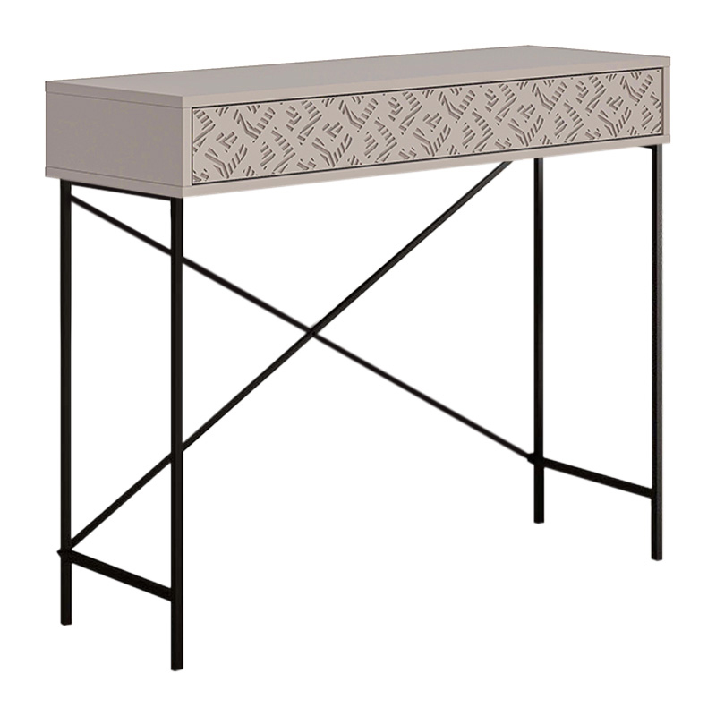 Giovanni Megapap metal-melamine console in light mocha color 110x35,6x90cm.