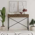 Giovanni Megapap metal-melamine console in brown color 110x35,6x90cm.