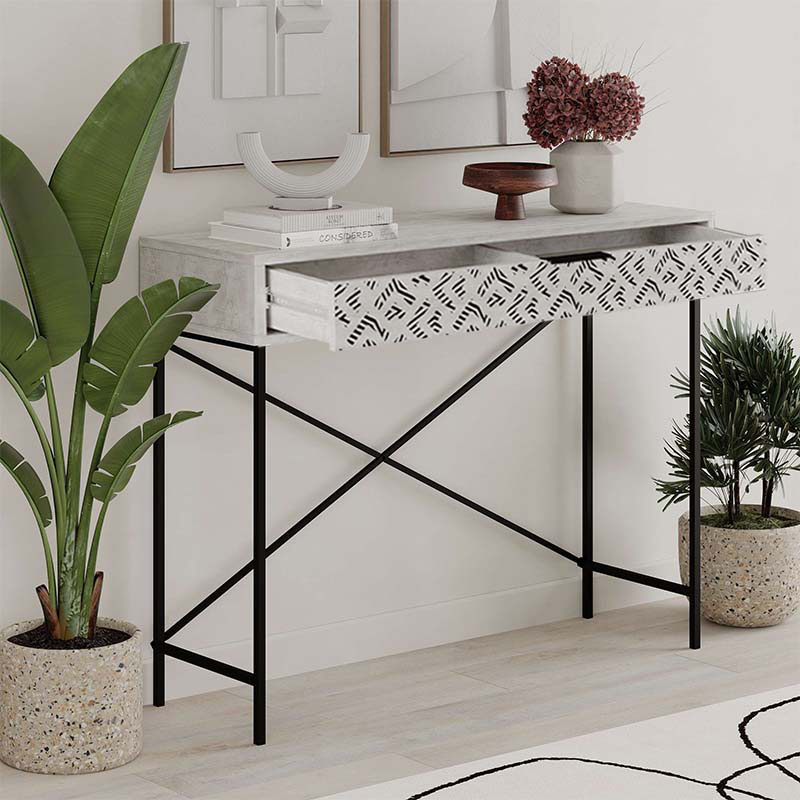 Giovanni Megapap metal-melamine console in ancient white color 110x35,6x90cm.