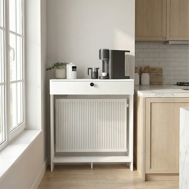 Opelya Megapap melamine dresser - Radiator cover color white 90x31.4x100cm.