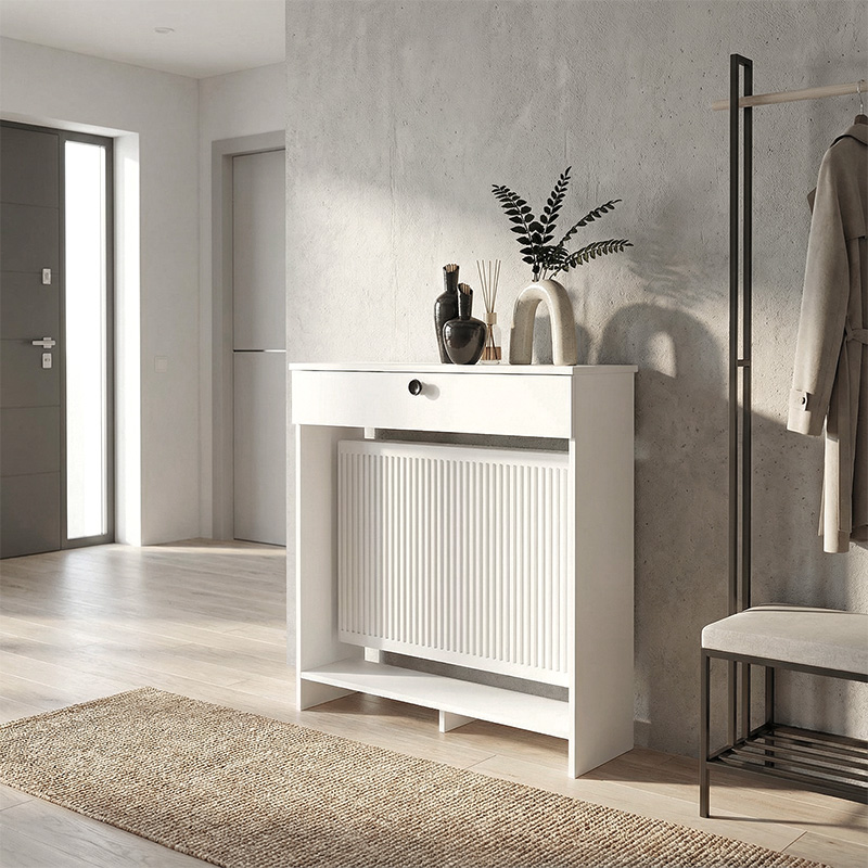 Opelya Megapap melamine dresser - Radiator cover color white 90x31.4x100cm.
