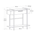 Lisbon Megapap melamine console in black rebab - black marble effect color 90x29,6x82cm.